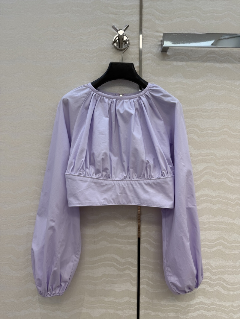 Zimmermann Exquisite 100% Pure Cotton French Court Puff Sleeve Top and Voluminous Midi Skirt Set in Lavender