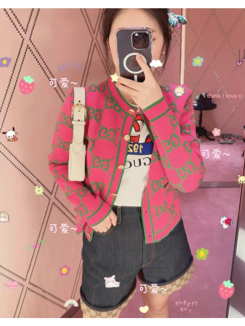 Gucci GG Silk-Cotton Blend Cardigan in New Official Colors