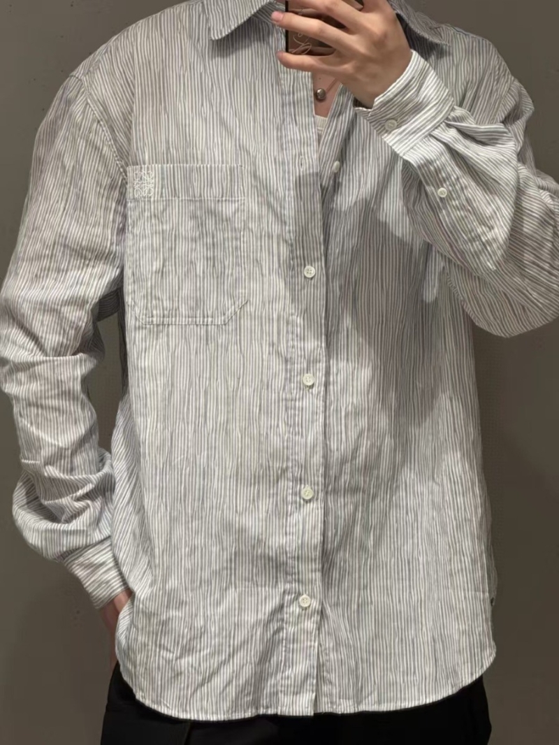 Loewe Striped Wave-Texture Long-Sleeve Shirt - Elegant Design