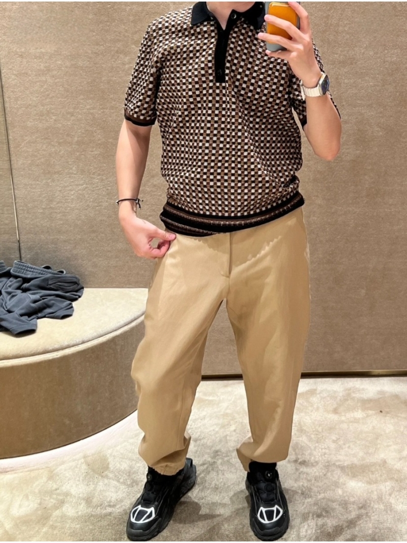 Burberry Men's Exclusive Check Knit Polo Shirt