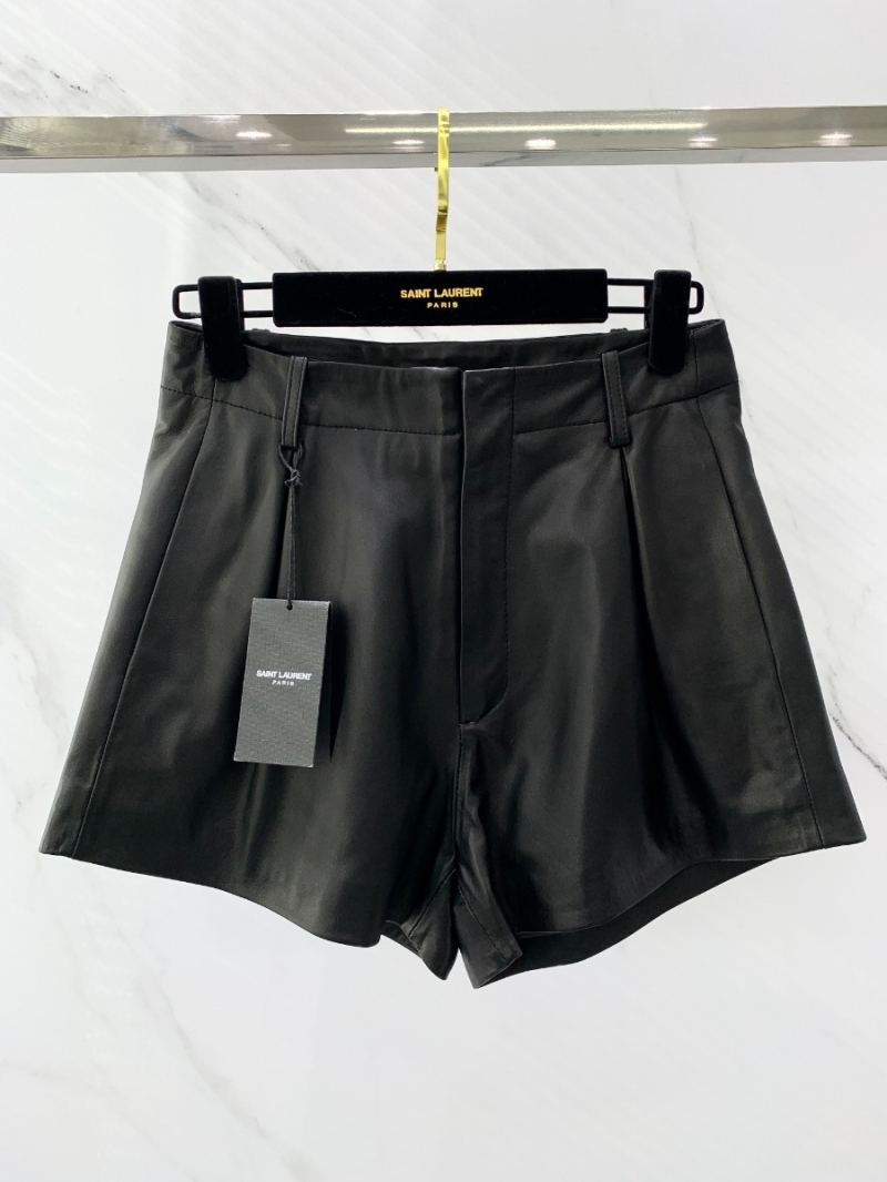 Saint Laurent YSL Exclusive Leather Shorts