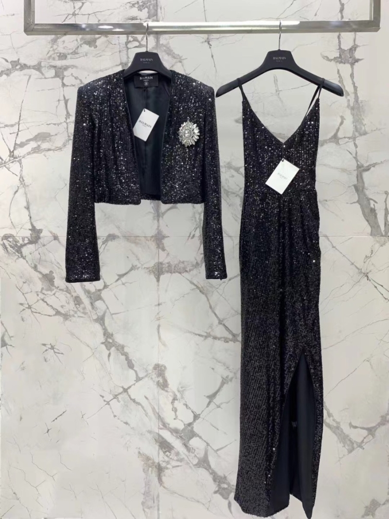 Balmain 2023 Sequin Cropped Jacket Black