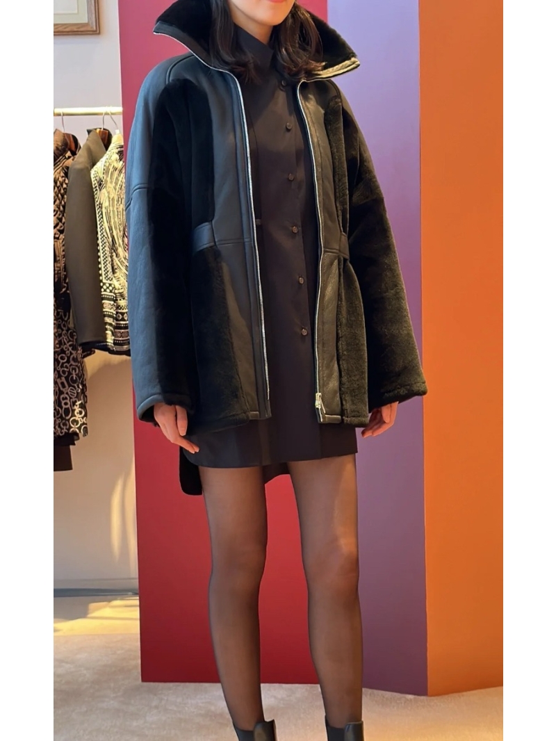 Hermes Limited Edition 24FW Imported Alpine Shearling Leather Jacket