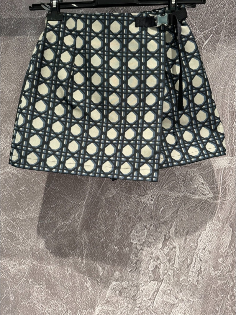 Dior Spring Resort Collection 2024: Blue-Toned Checkered Jacquard Pant-Skirt