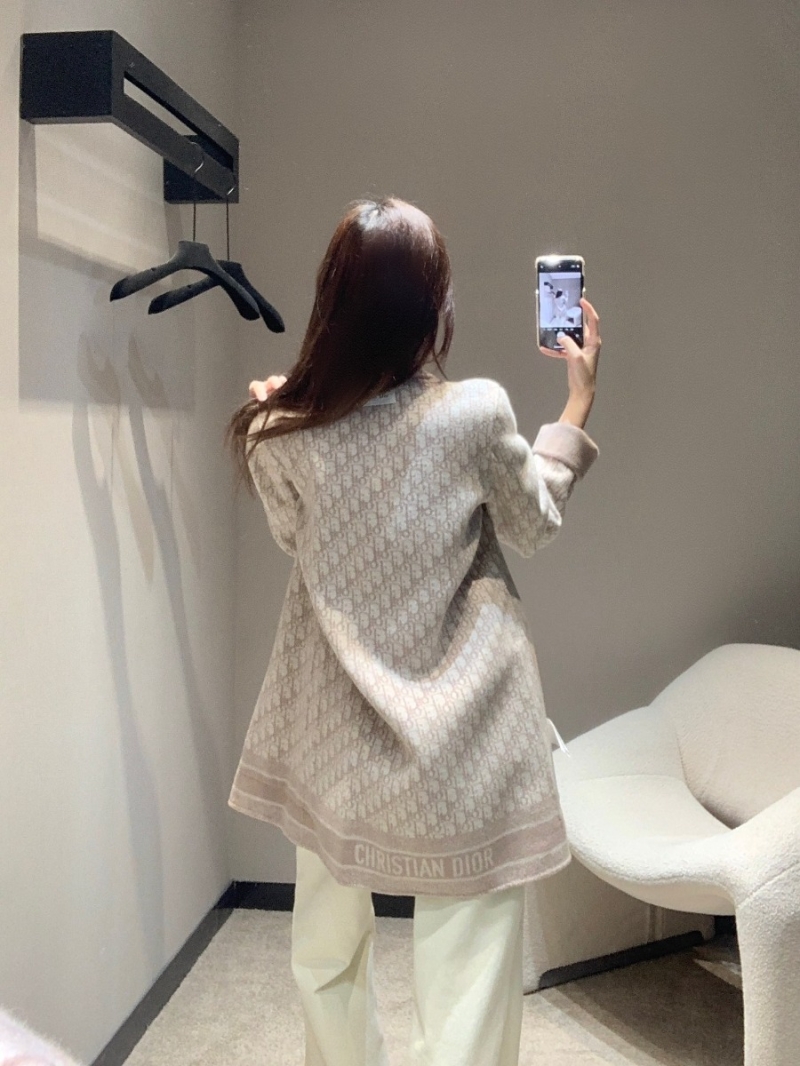 Dior 24FW Pre-Fall Double-Faced Wool Coat Blush Pink Reversible Oblique