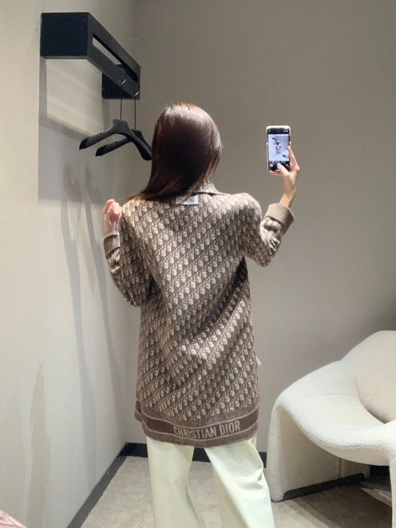 Dior 24FW Pre-Fall Double-Faced Wool Coat Camel Reversible Oblique