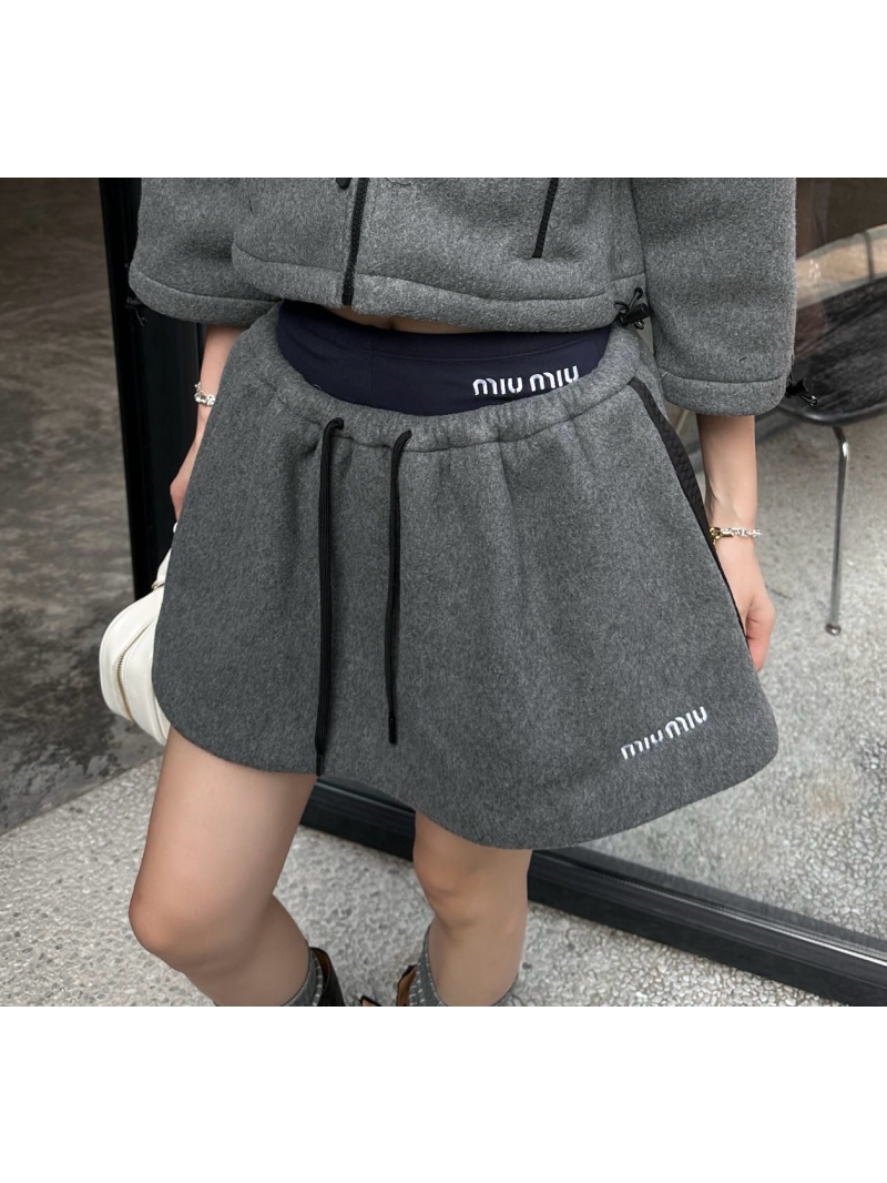 Miu Miu Retro Chic Two-Piece Skirt and Shorts Set