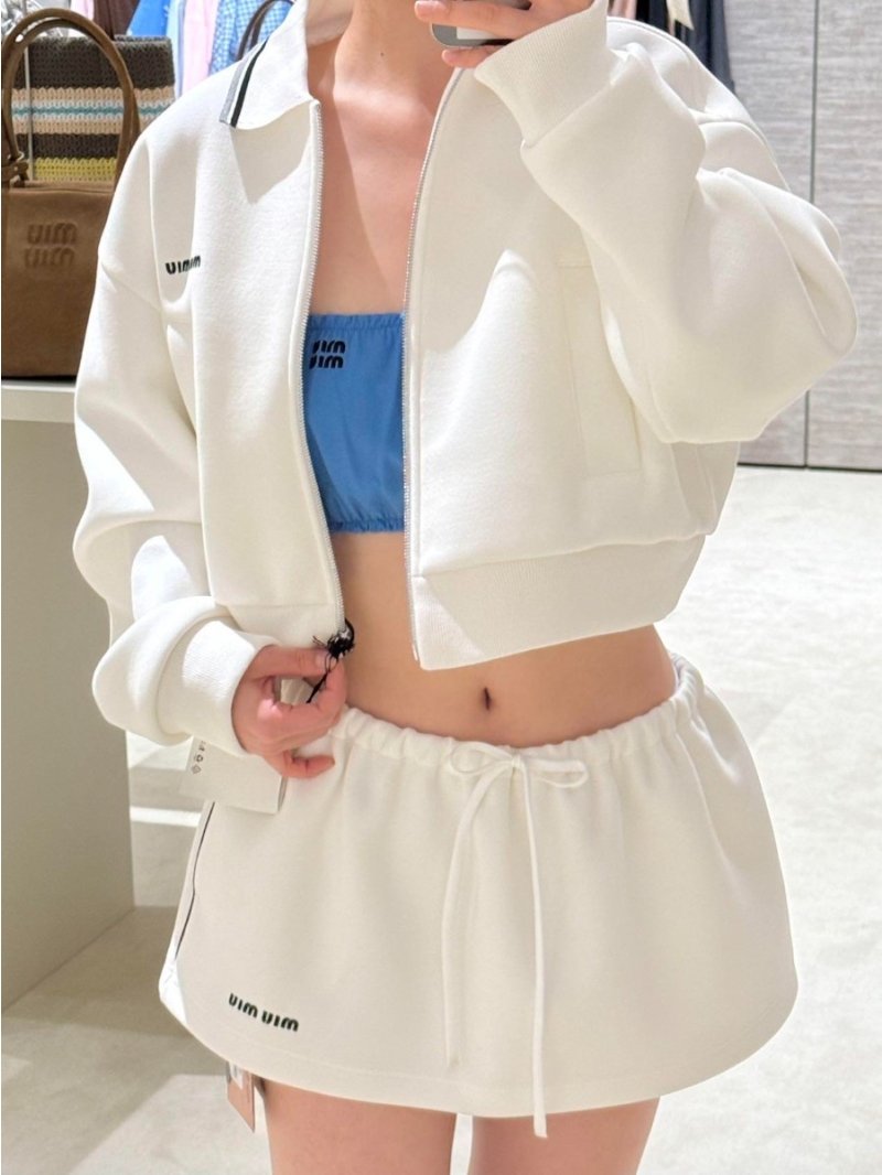 Miu miu Exclusive 2025 Spring/Summer Retro Zip Jacket & Skirt Set