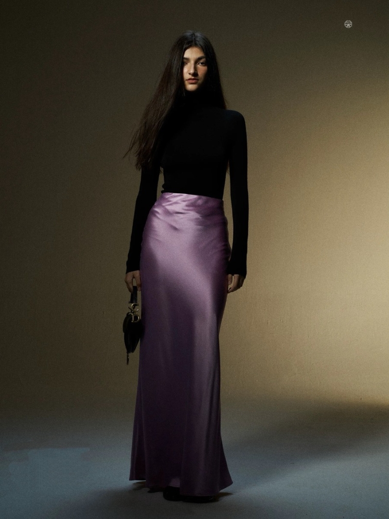Prada Exclusive Minimalist Acetate Fishtail Midi Skirt