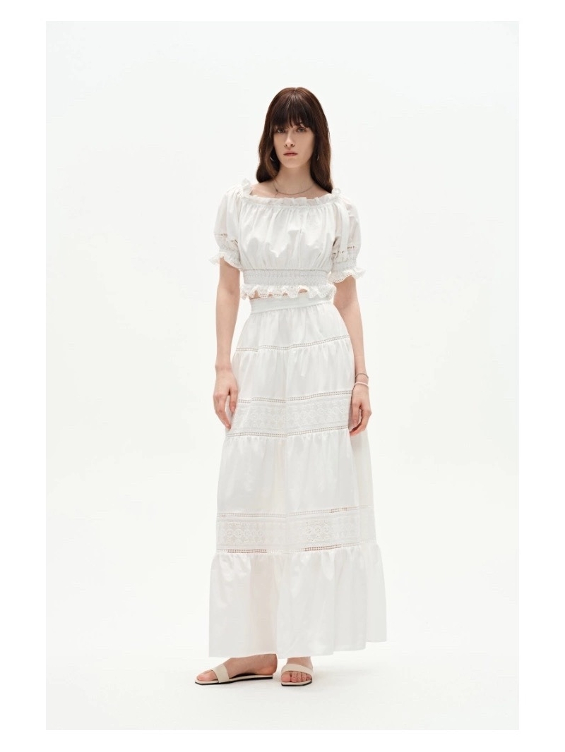 Zimmermann Exclusive Southern France Boho White Long Skirt