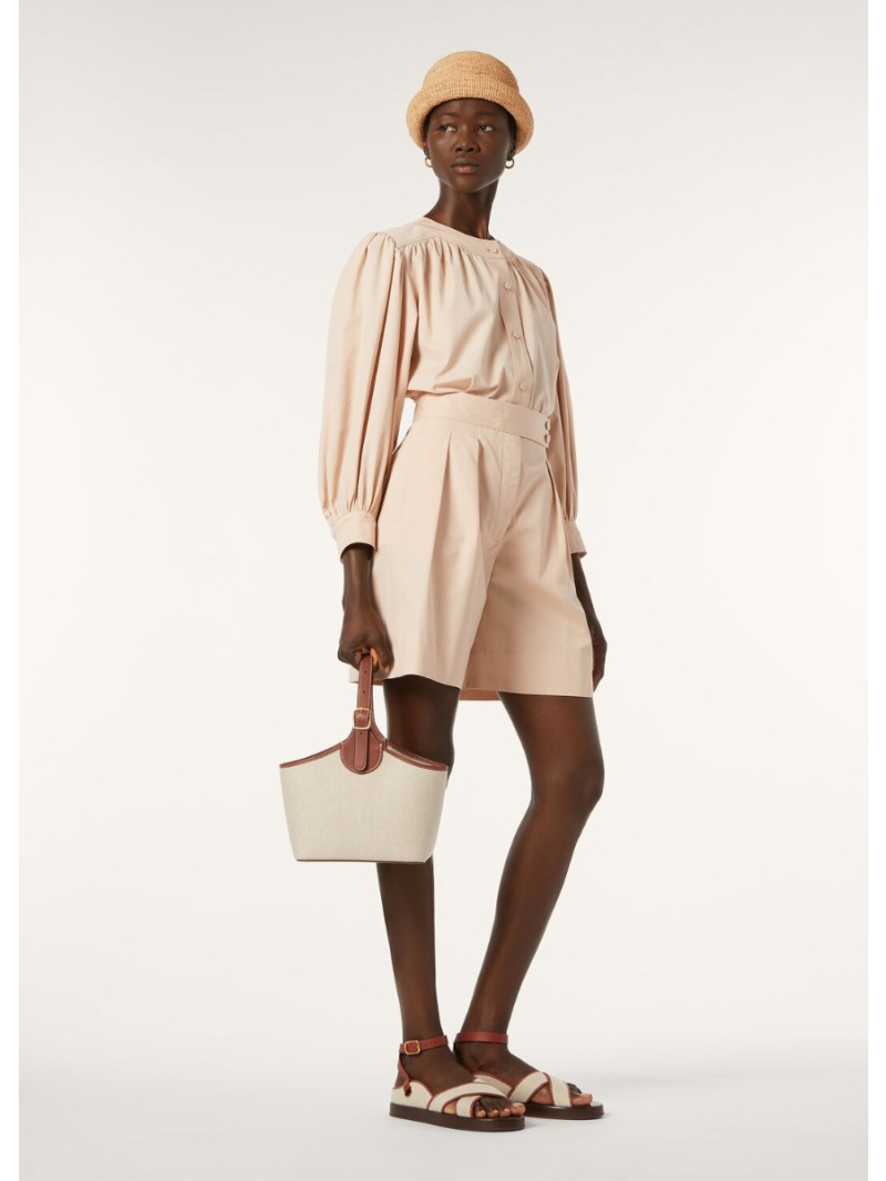 Loro Piana Exclusive Lantern Sleeve Shirt & Bermuda Shorts Set