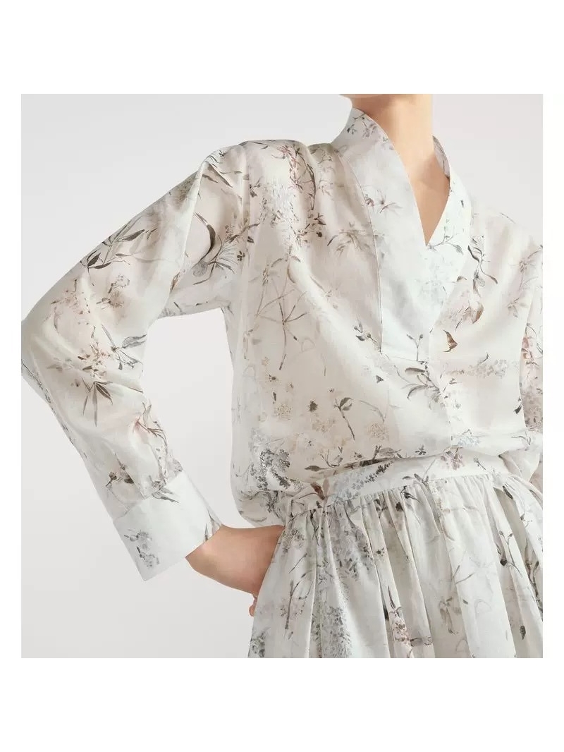 Dior Limited Edition Spring-Summer Resort Kimono Collar Printed Shirt