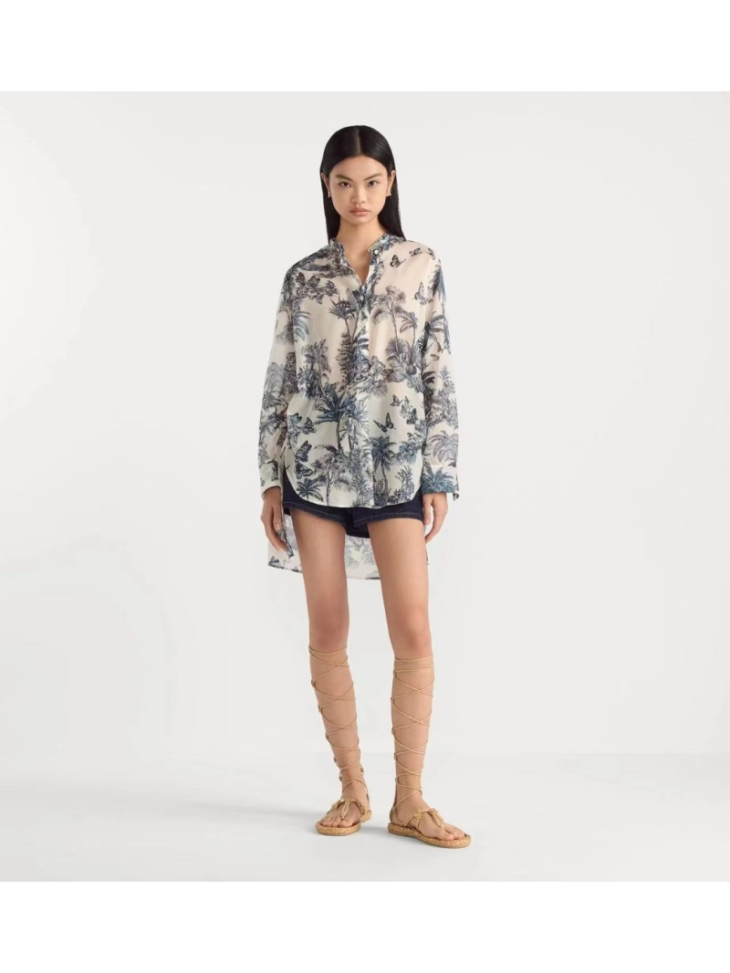 Dior Exclusive 2025 Spring/Summer Butterfly Palm Print Shirt