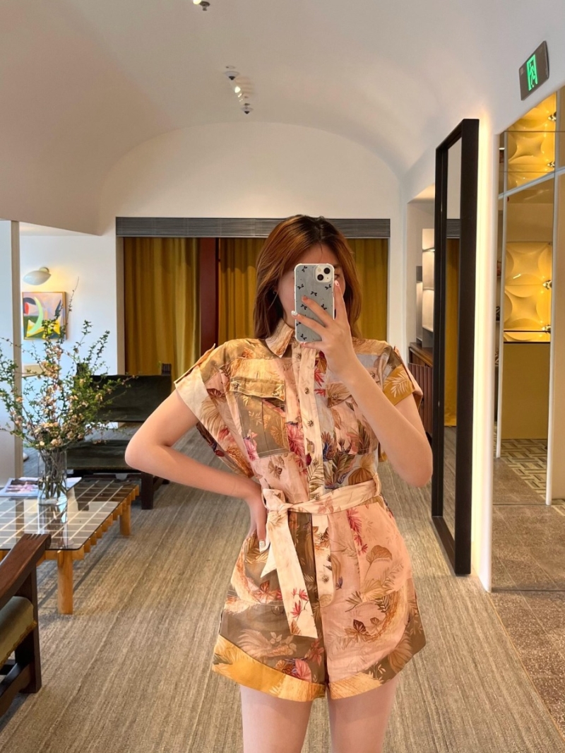 Zimmermann Luxe Lace Cutout Short-Sleeve Jumpsuit - Summer Vacation Elegance