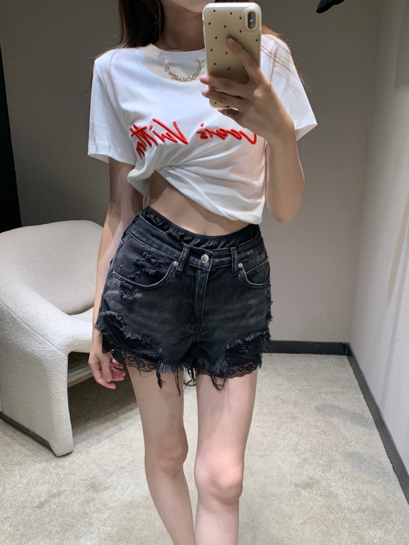 Alexander Wang Spring Summer Faux Two-Piece Lace-Lined Distressed Shorts | Exclusive High-End Edition