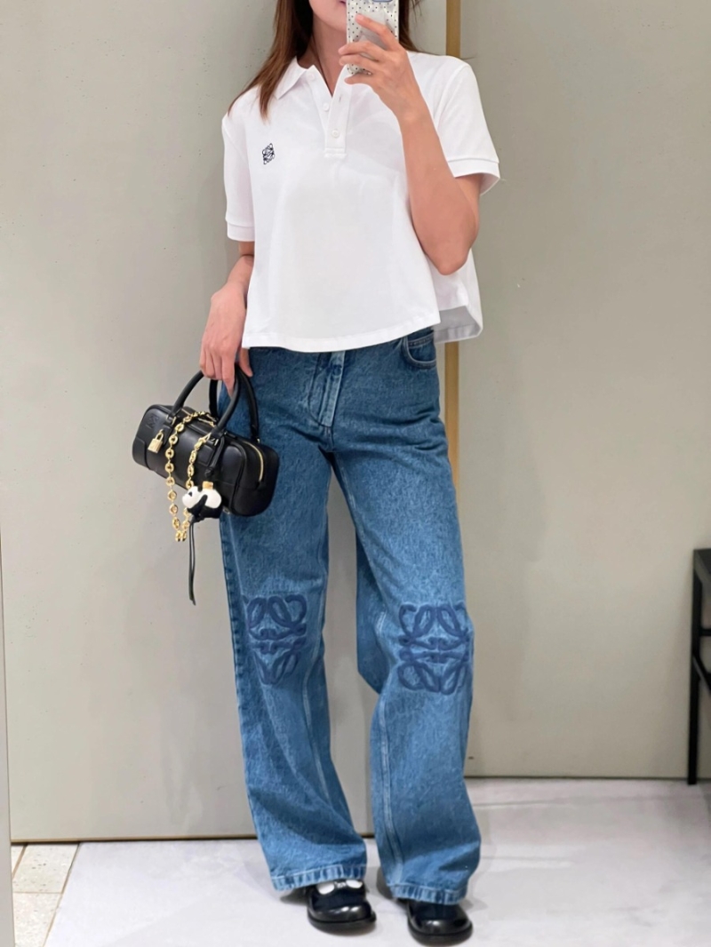 Loewe 25SS Spring Summer Vintage Embroidered Logo Denim Jeans - Exclusive Design