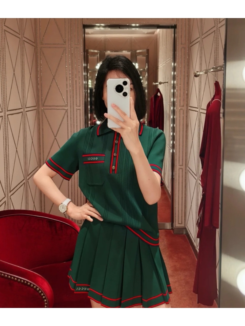 Gucci Tennis-Inspired Knitted Polo Top - Exclusive Sporty Chic