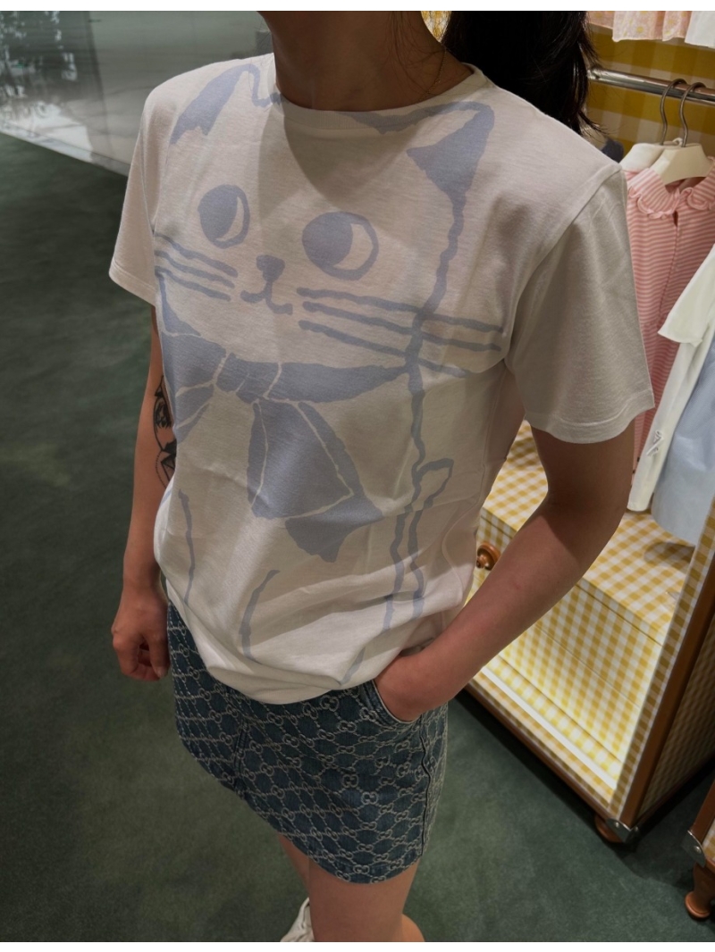 Gucci Spring/Summer Cartoon Cat Print Short Sleeve T-Shirt - Exclusive Luxe Edition