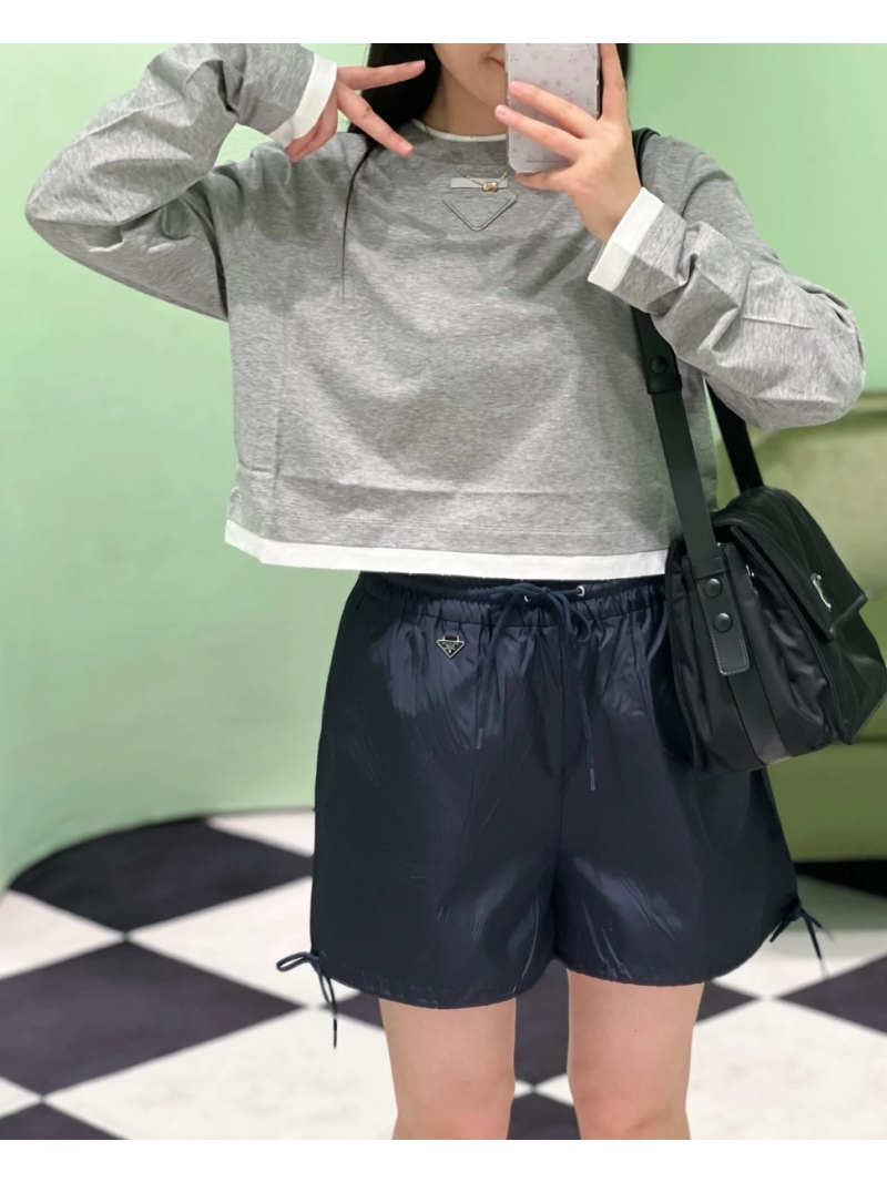 Prada Exclusive Lightweight Recycled Nylon Shorts - Navy Blue Luxe Style