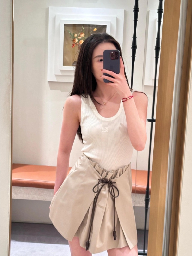 Loewe Spring/Summer Off-White Embroidered Slim Tank Top - Luxe & Exclusive