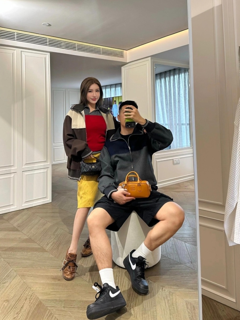 Miu Miu 25FW Early Autumn Melange Colorblock Zipper Jacket - Exclusive Design