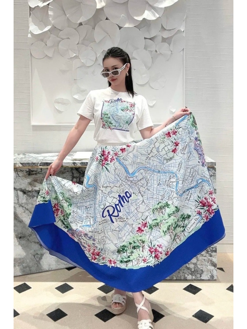 Dior Miss Dior Souvenir City Limited Edition Rome Spanish Steps Print T-Shirt - Pure Cotton Linen Luxe