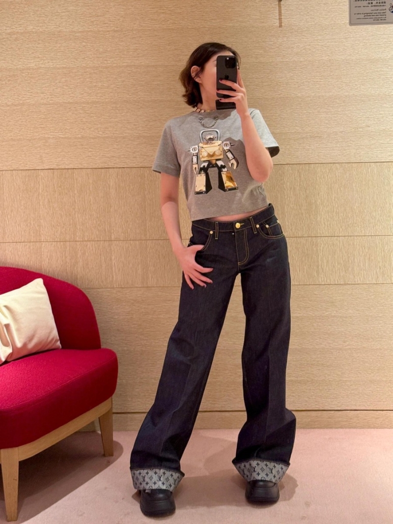 Louis Vuitton Early Autumn Denim Straight-Leg Jeans - Exclusive Retro Chic