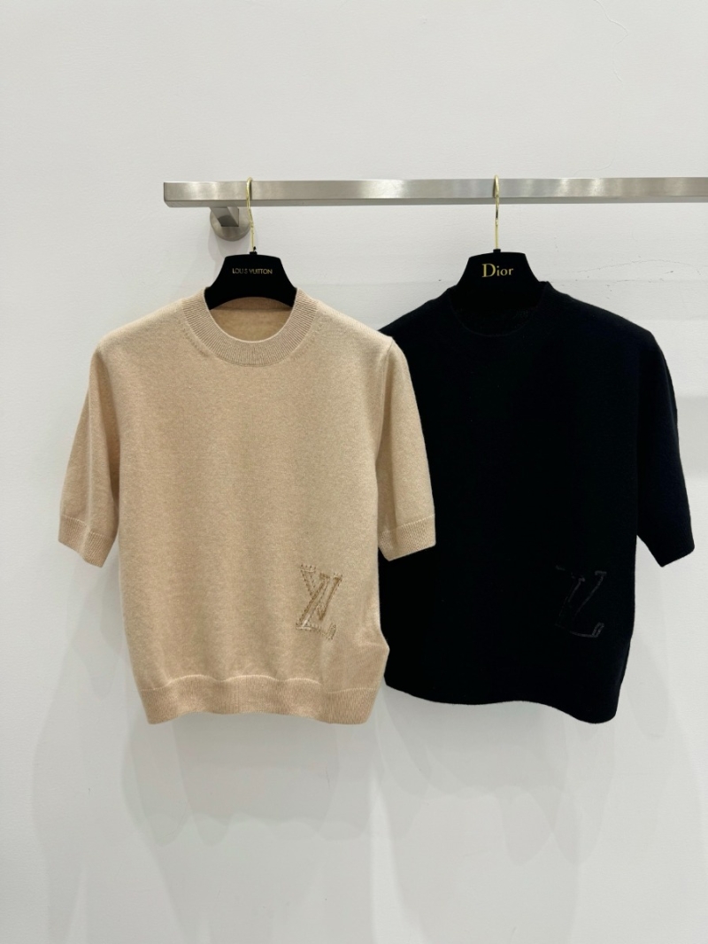 Louis Vuitton Cashmere Embroidered Short Sleeve Top - Luxe Black