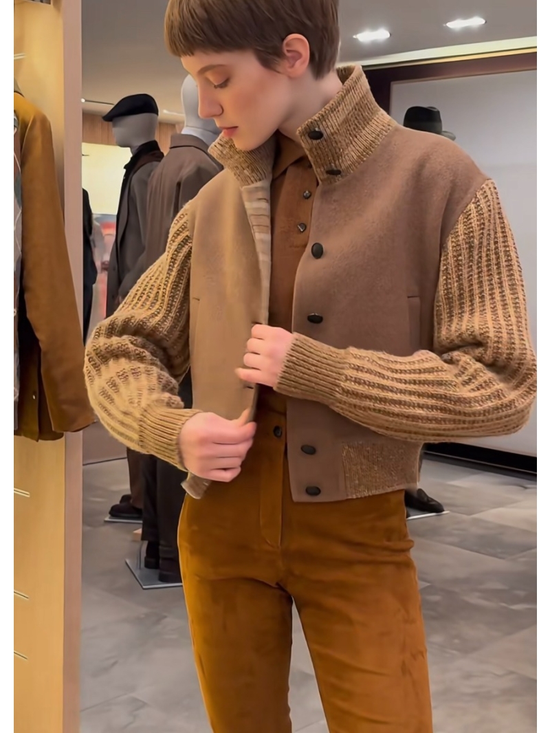 Loro Piana Luxe Cashmere-Blend Checkered Jacket in Brown - Exclusive High-Intellect Old Money Style