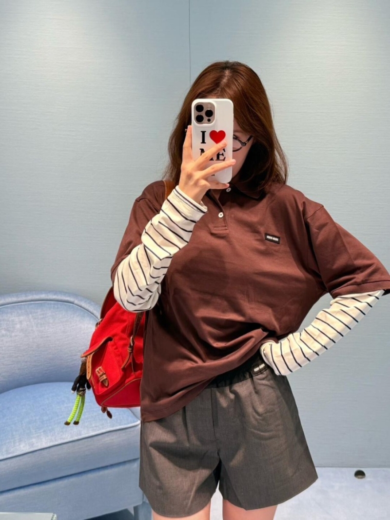 Miu Miu Early Autumn Contrast-Color Wide-Leg Shorts - Luxe Casual Style