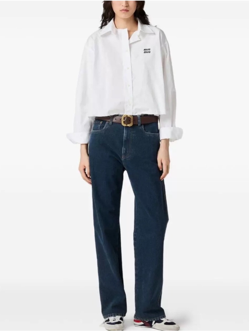 Miu Miu Exclusive Debut: Luxe Miu-Style White Shirt with Detachable Collar