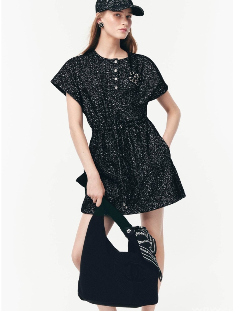 Chanel Coco Beach Series Luxe Floral Tweed Vest Dress