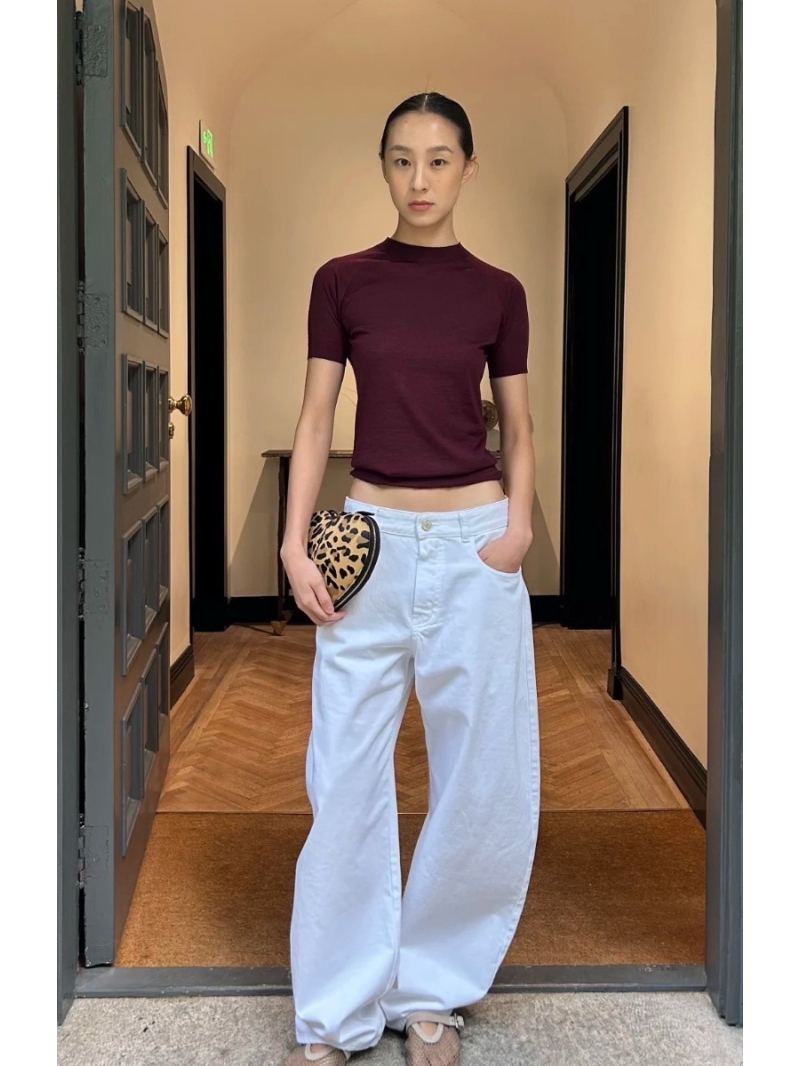 Alaia White Wash Denim Jeans: Exclusive Curve Design, High-Waisted Slim Fit