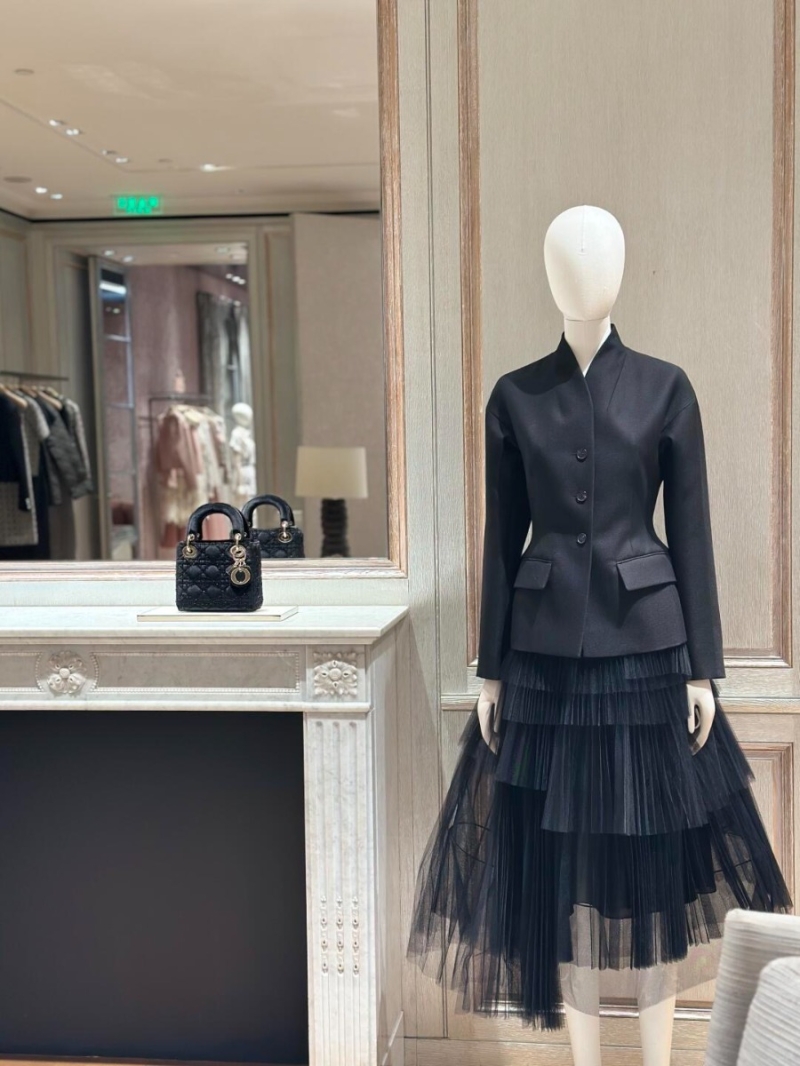 Christian Dior Exclusive Black Wool & Silk Blend Blazer with Notched Lapel