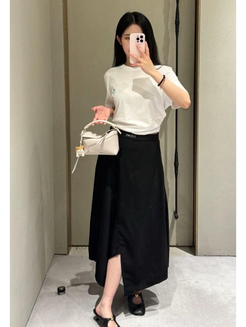 Loewe Exclusive Wool Blend Asymmetrical Skirt - Luxe Casual Elegance