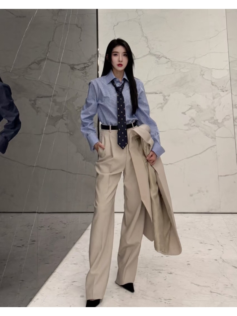 YSL Saint Laurent Luxe High-Waisted Wool Trousers - Song Jia's Signature Style