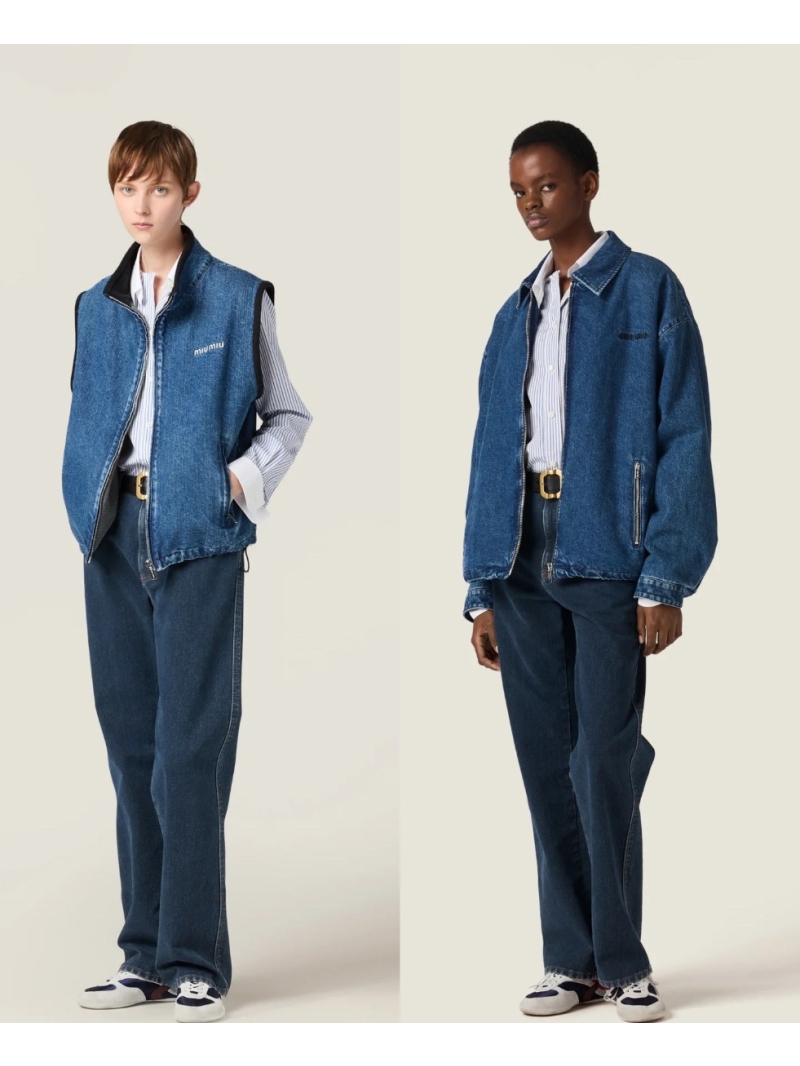 Miu Miu Exclusive Denim Vest with Fleece Lining - Oversized Chic