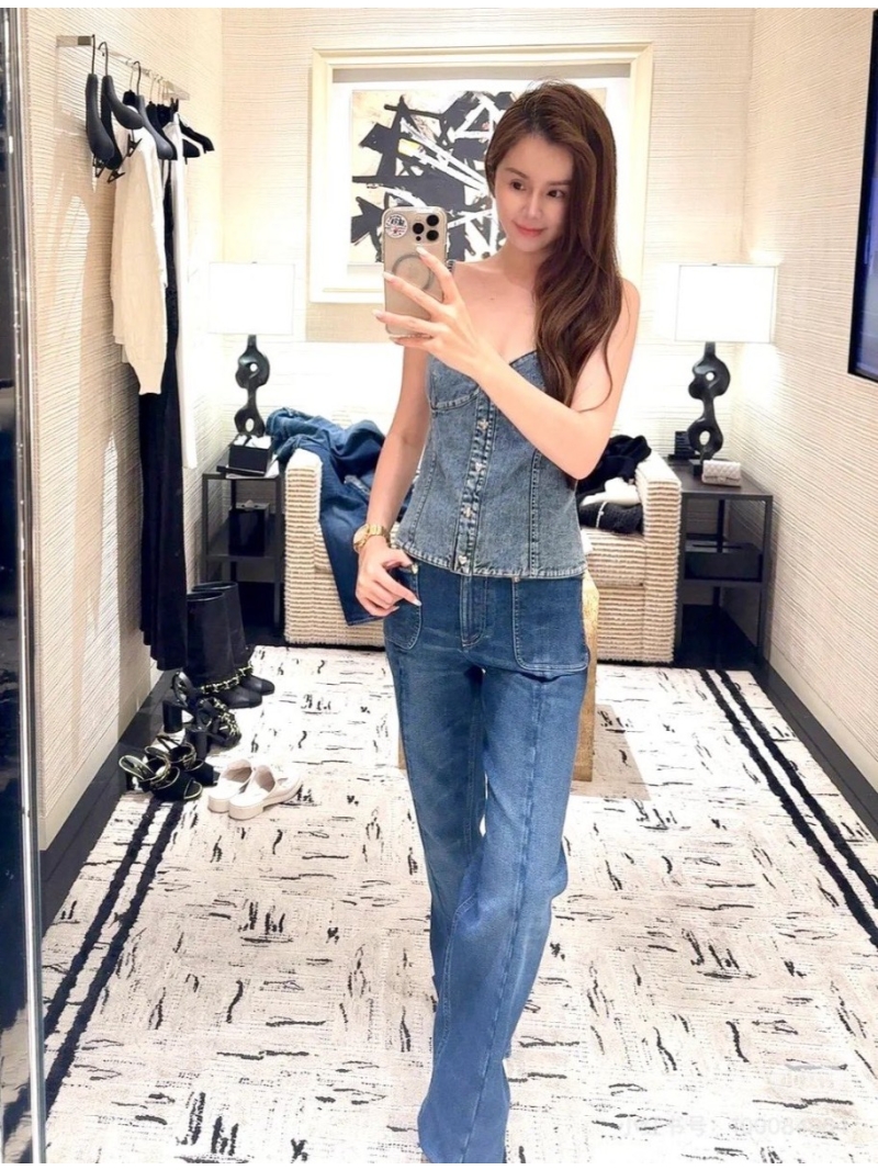 Chanel Coco Girl Denim Corset Crop Top – Exclusive Washed Organic Cotton Bustier