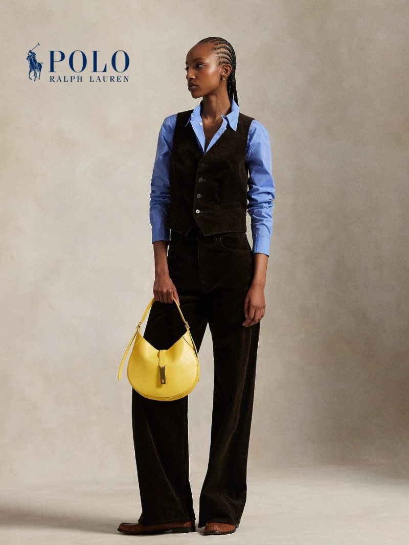 Ralph Lauren Chocolate Brown Corduroy Wide-Leg Pants | High-Waisted, Straight-Leg, Retro Chic