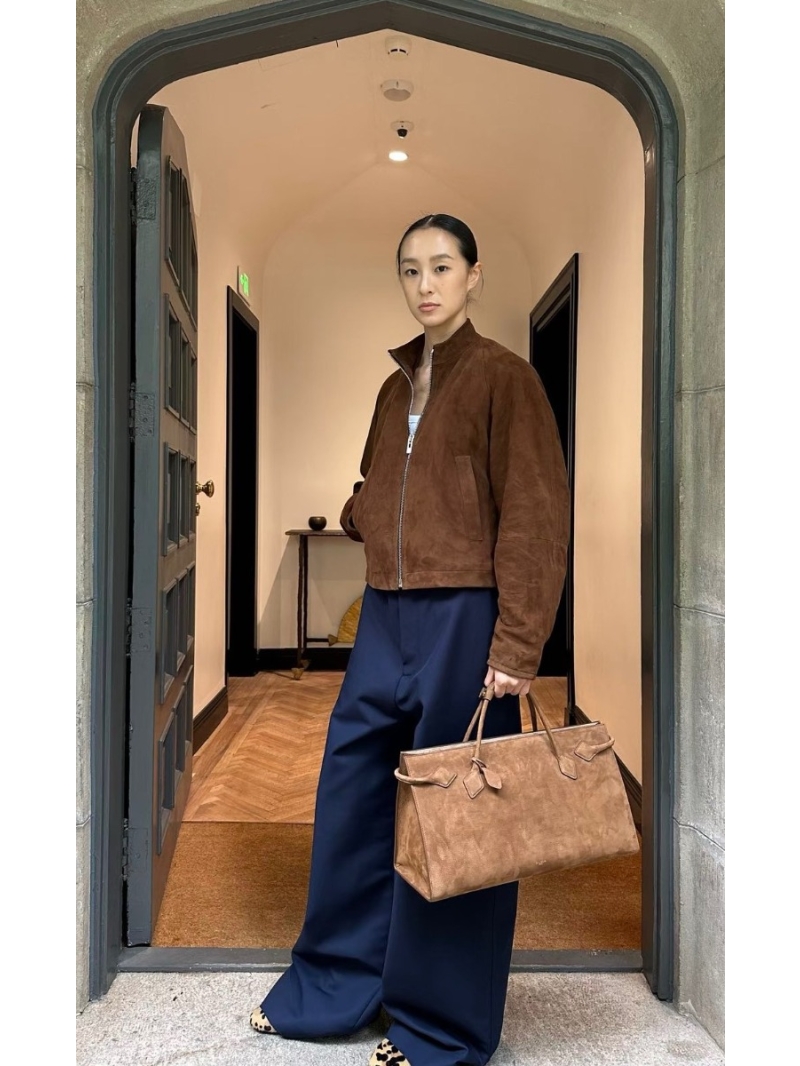 Alaia Urban Modern Brown Suede Moto Jacket