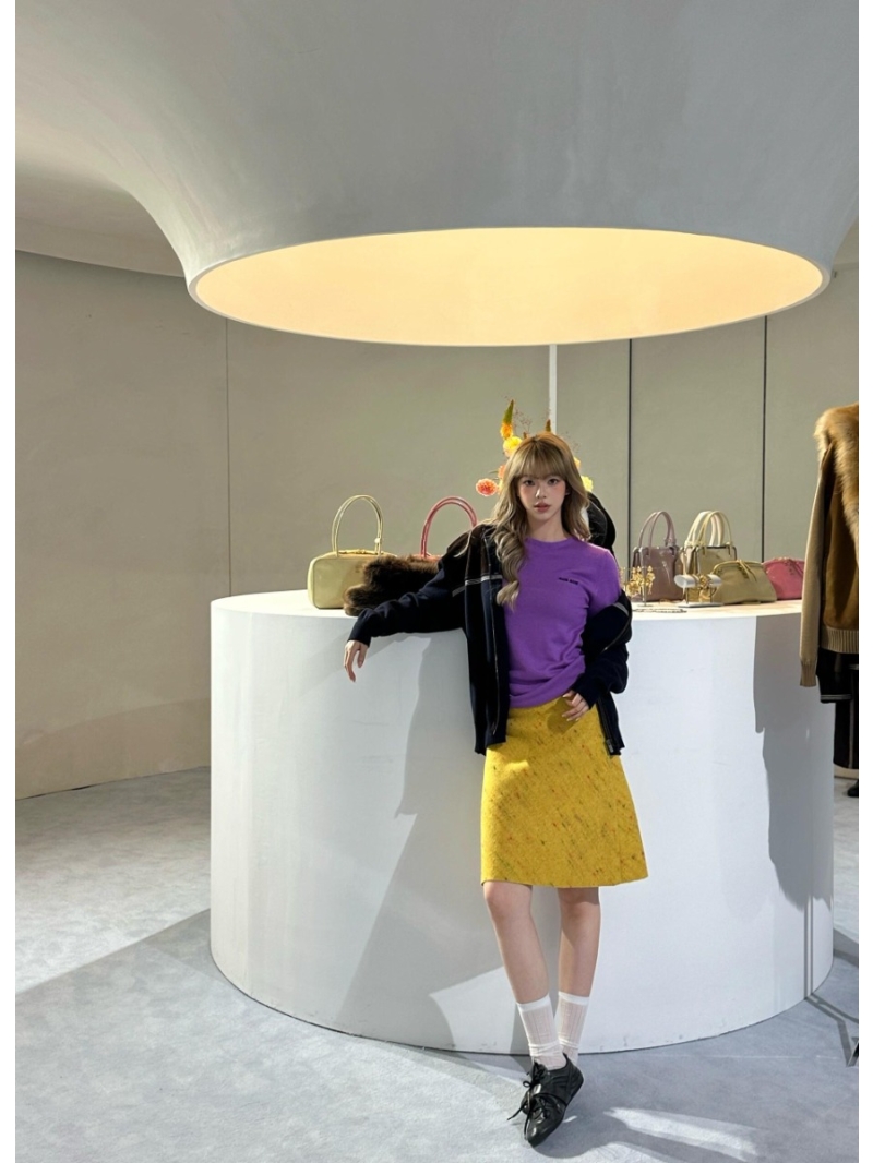 Miu Miu Cashmere Silk Blend Round Neck Knit Sweater in Lavender Purple – Sumptuous, Featherlight, Signature Design