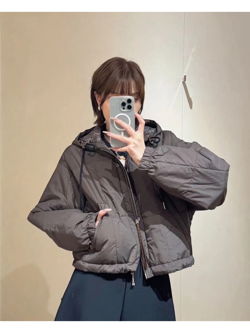 Louis Vuitton Flight Mode Hooded Puffer Jacket in Gray | Signature Monogram Lining | Quilted Luxury Outerwear