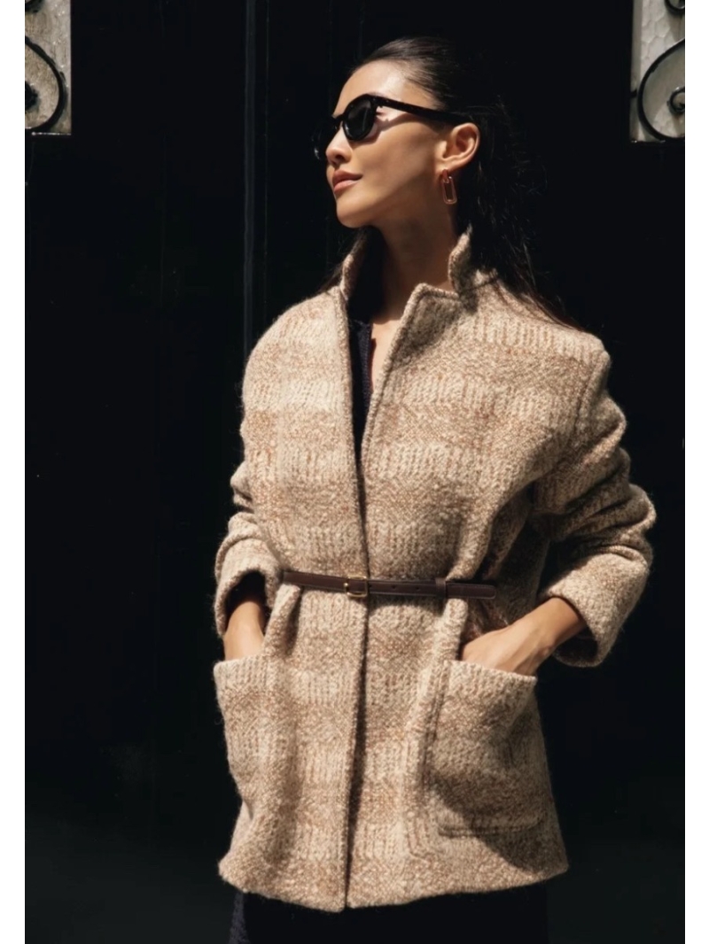 Loro Piana Wool Tweed Coat | Custom Wool Fabric | Old Money Style | Structured Tailored Silhouette