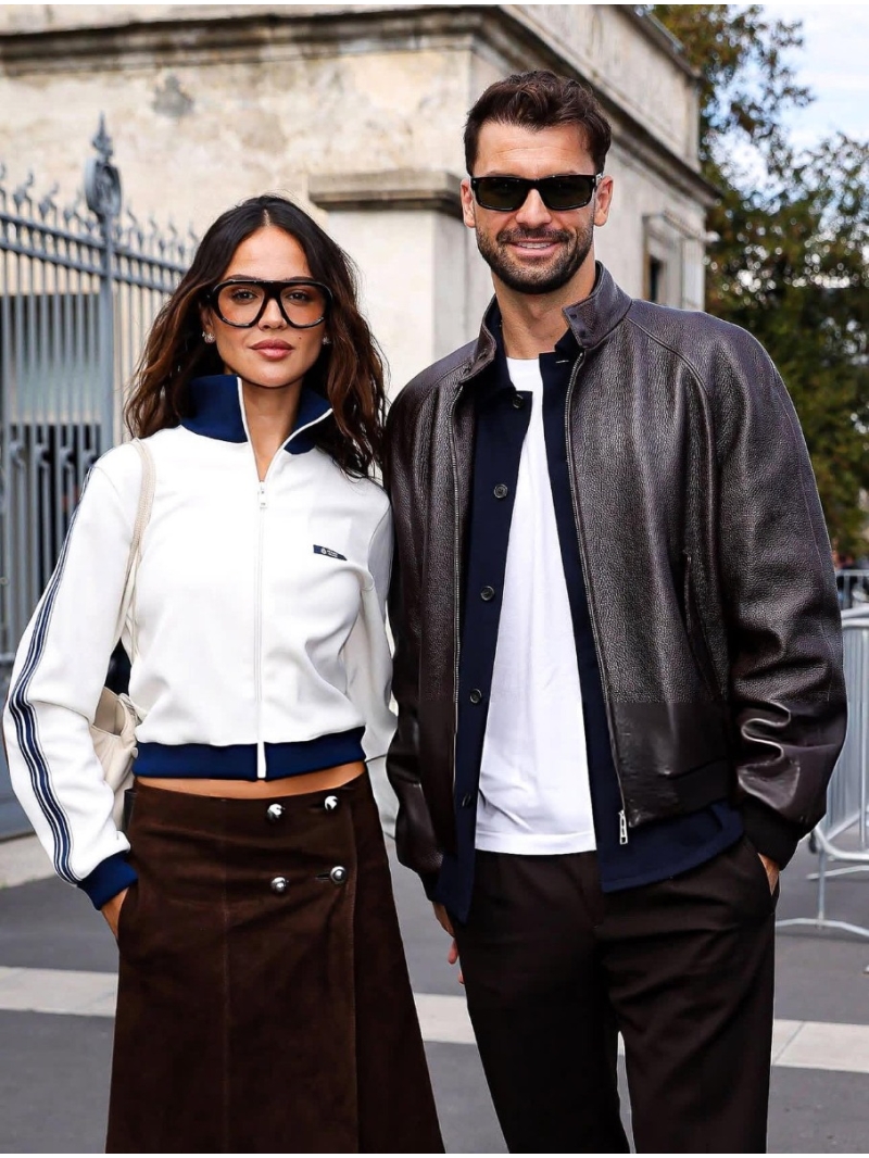 Prada Elevated Cropped Track Jacket | Contrast Trim | Stand Collar | White and Navy Sportswear