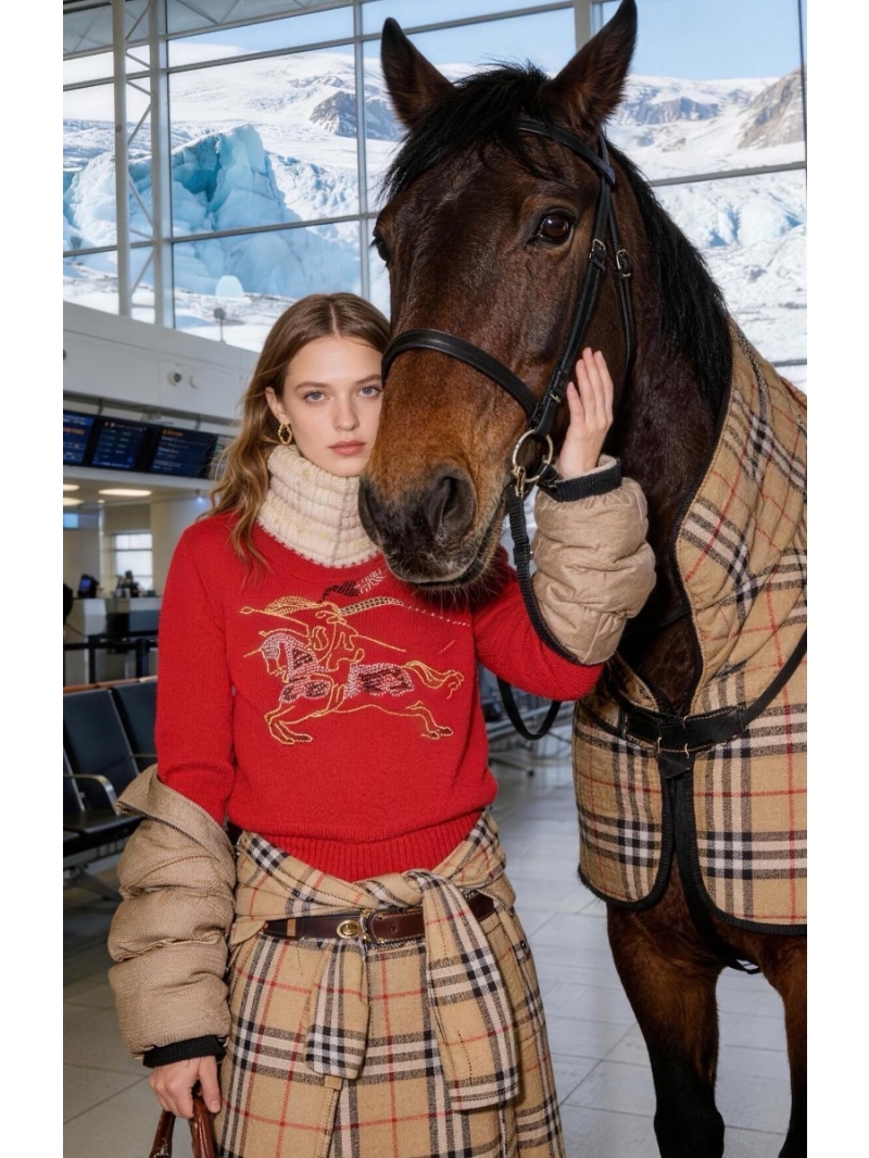 Burberry Year of the Horse Limited Edition Red Cashmere Wool Sweater