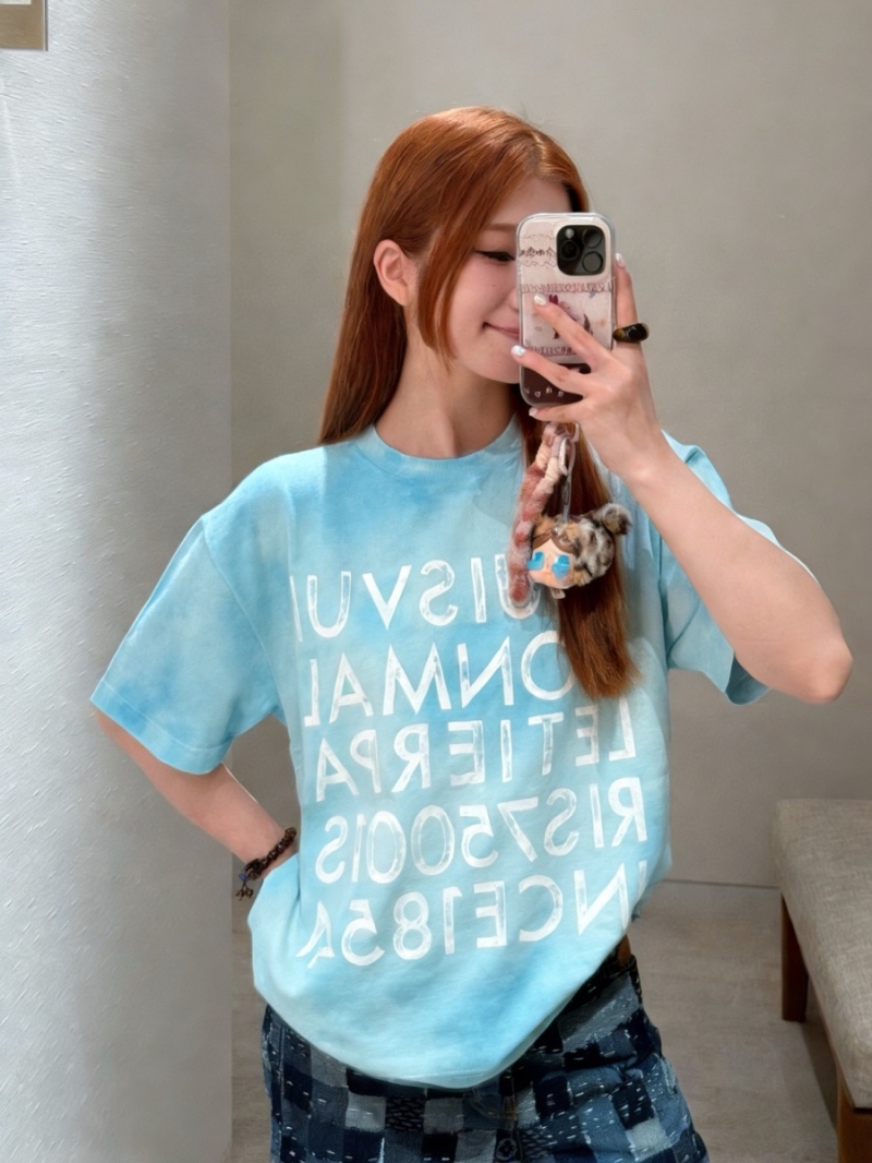 Louis Vuitton Cloud Print Tie-Dye Cotton T-Shirt in Sky Blue