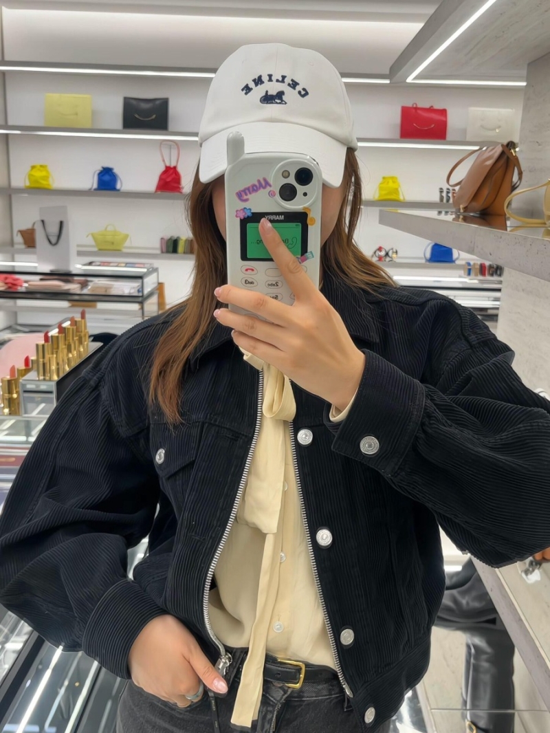 Celine Black Corduroy Trucker Jacket - Signature Short Fit, Luxury 26Ss Outerwear