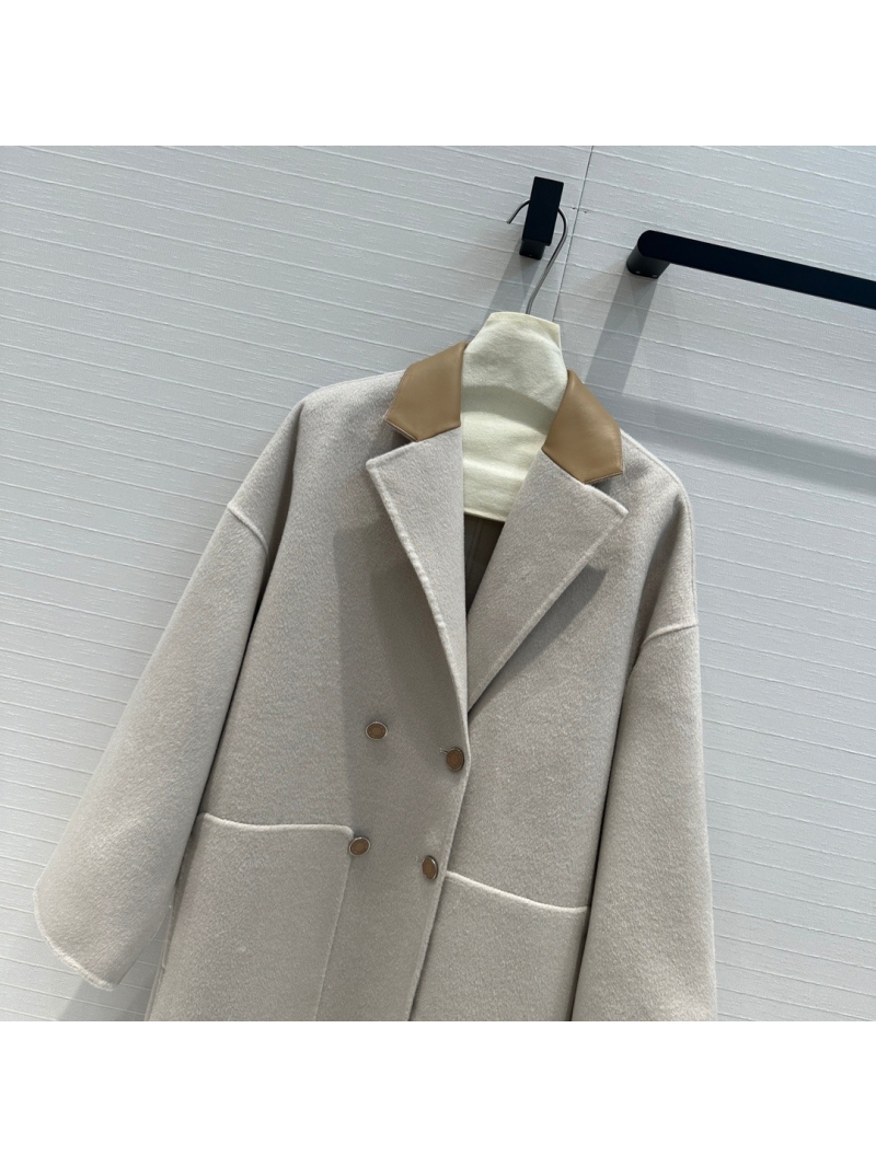 Hermès 24 FW Handcrafted Double-Faced Wool Cashmere Coat