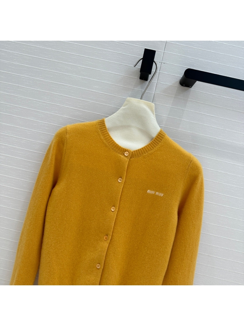 Miu Miu Early Fall New Collection Stylish Color-Block Letter Cashmere Cardigan