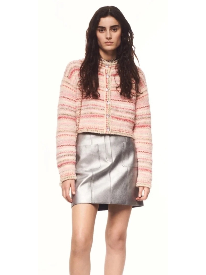 Chanel 24B Collection Cashmere Multi-Color Striped Knit Cardigan